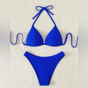 Royal Blue push-up triangle SHEIN bikini